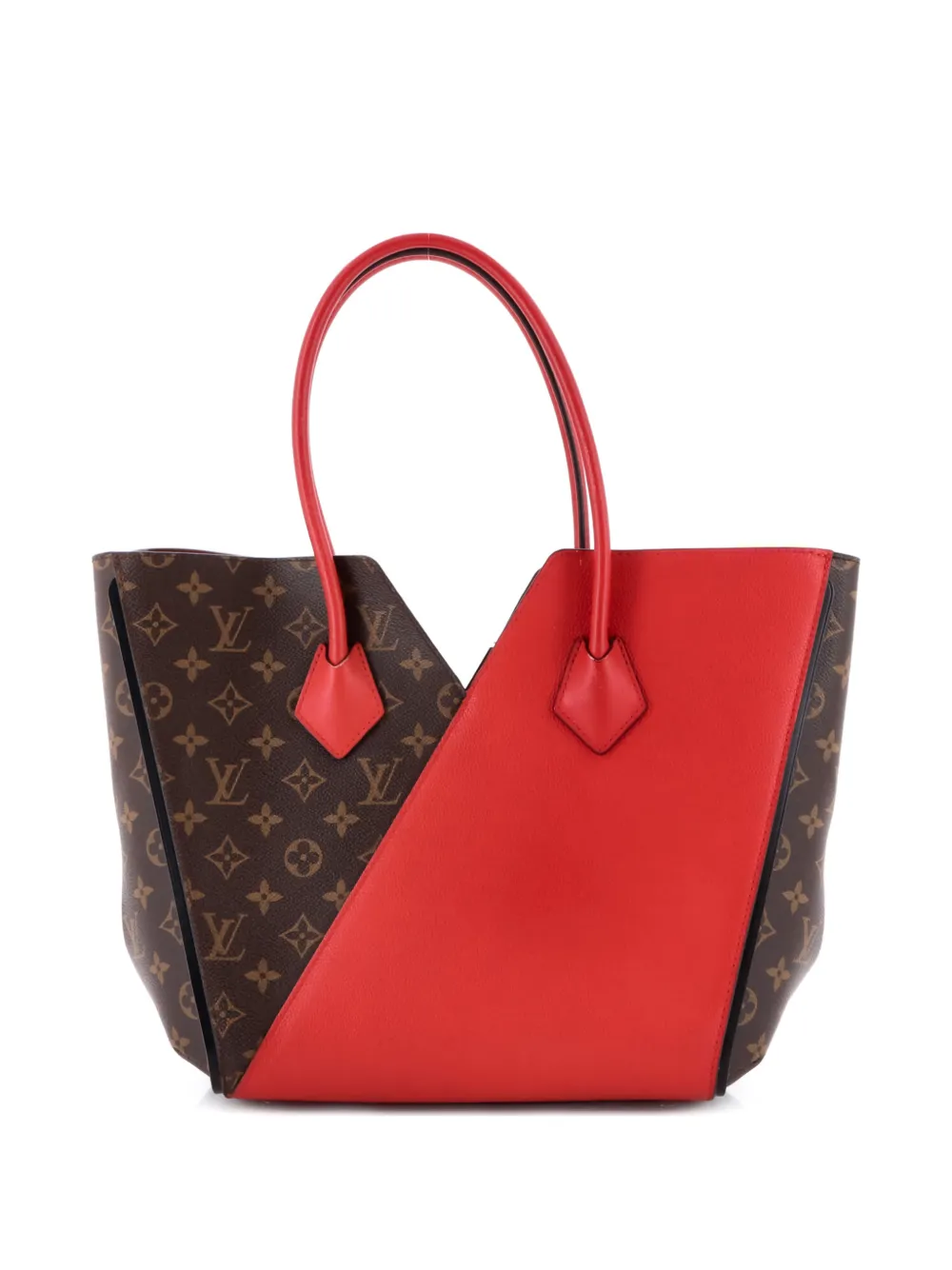 Pre-owned Louis Vuitton Kimono Handbag Monogram Canvas And Leather Mm Tote Bag In Brown