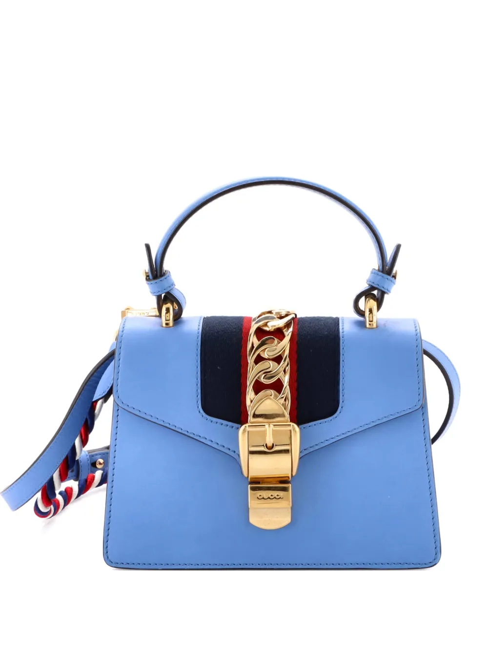 Gucci Pre-Owned Sylvie Top Handle Bag Leather Mini satchel - Blu