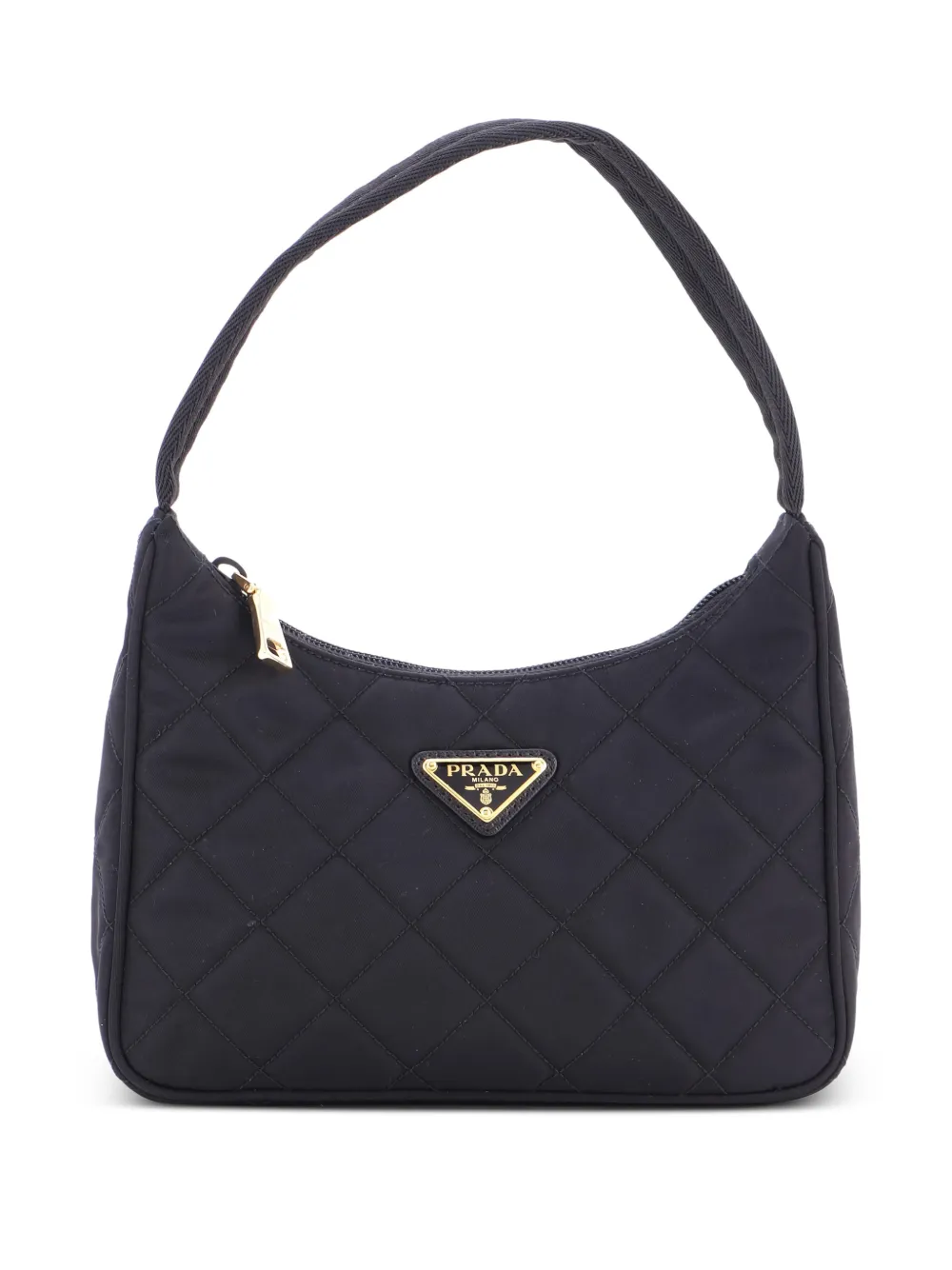 Prada Pre-Owned Quilted Tessuto Small hobo bag - Nero