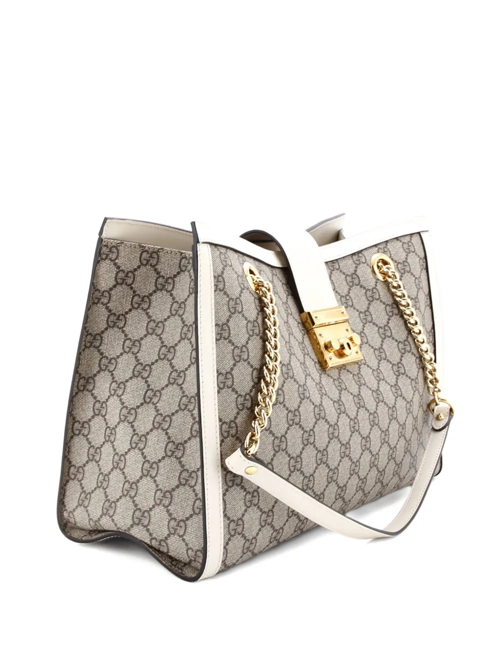 Gucci Pre-Owned Padlock Chain GG Coated Canvas with Leather Medium tote bag - Toni neutri