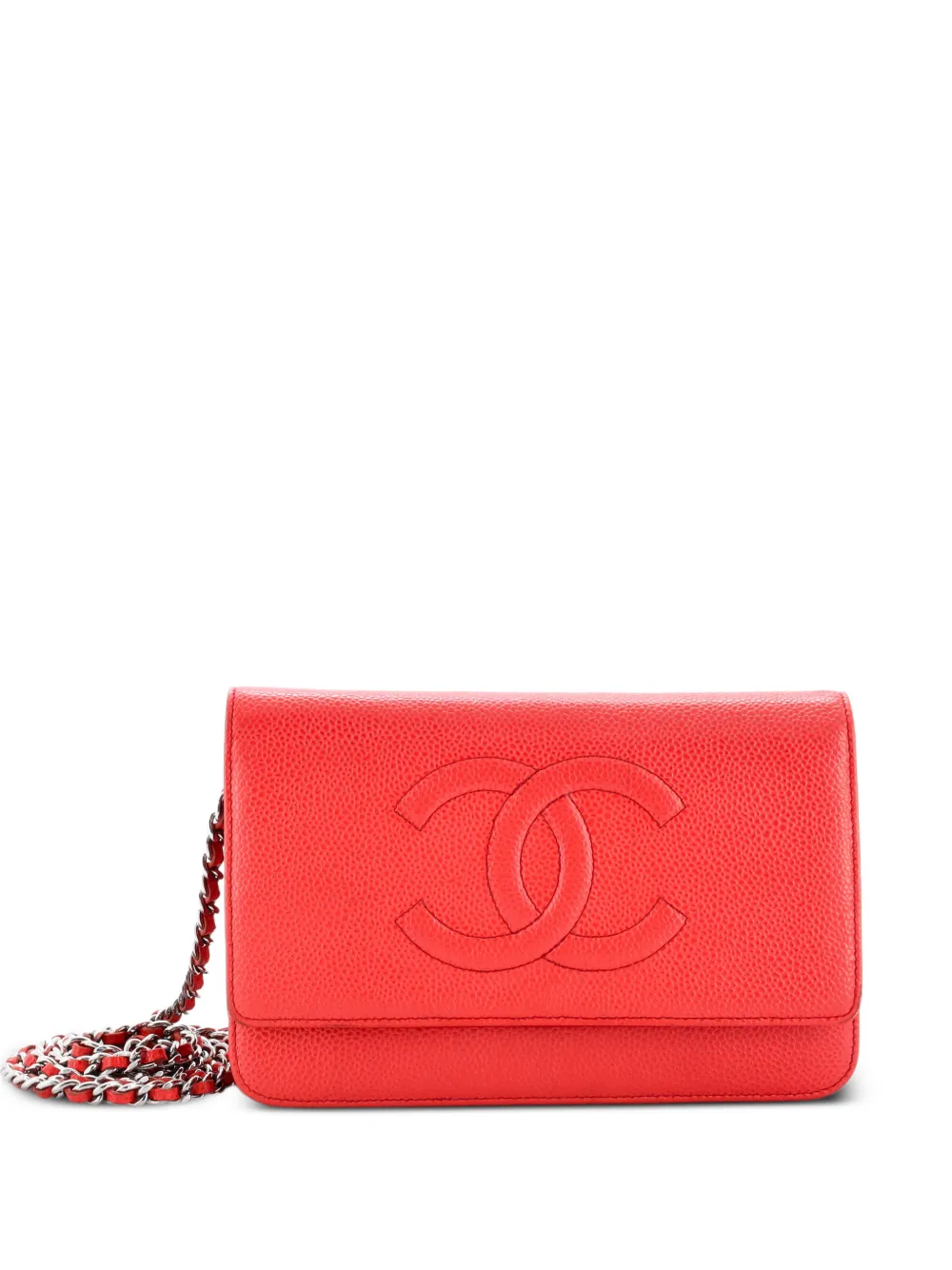 CHANEL Pre-Owned Timeless Wallet on Chain Caviar crossbody bag - Rosso