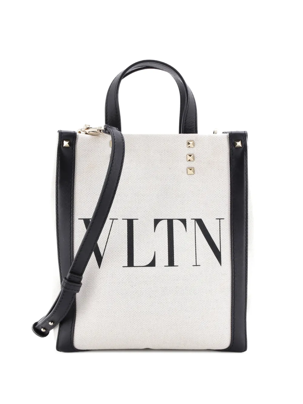 Valentino Garavani Pre-Owned Grande Plage VLTN Canvas Mini tote bag - Nero