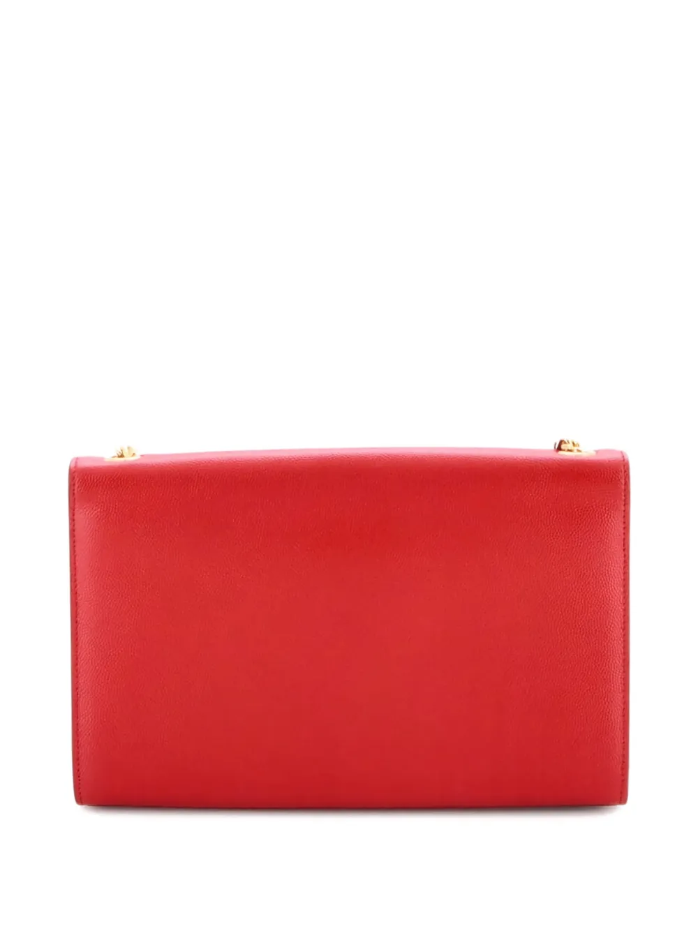 Pre-owned Saint Laurent Classic Monogram Grainy Leather Medium Crossbody Bag In Red