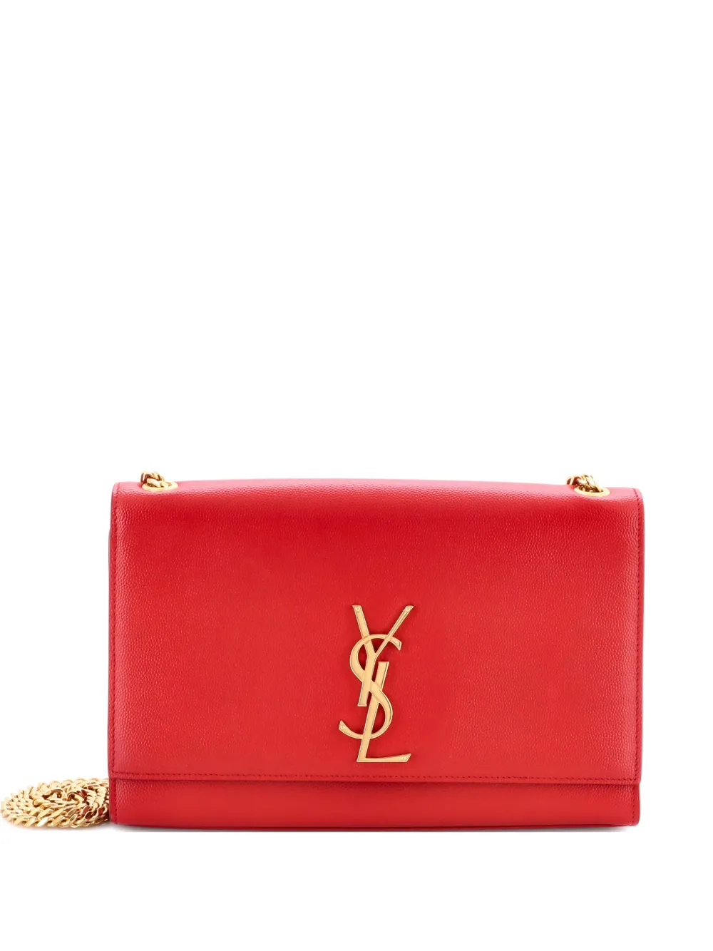 Saint Laurent Pre-Owned Classic Monogram Grainy Leather Medium crossbody bag - Rosso