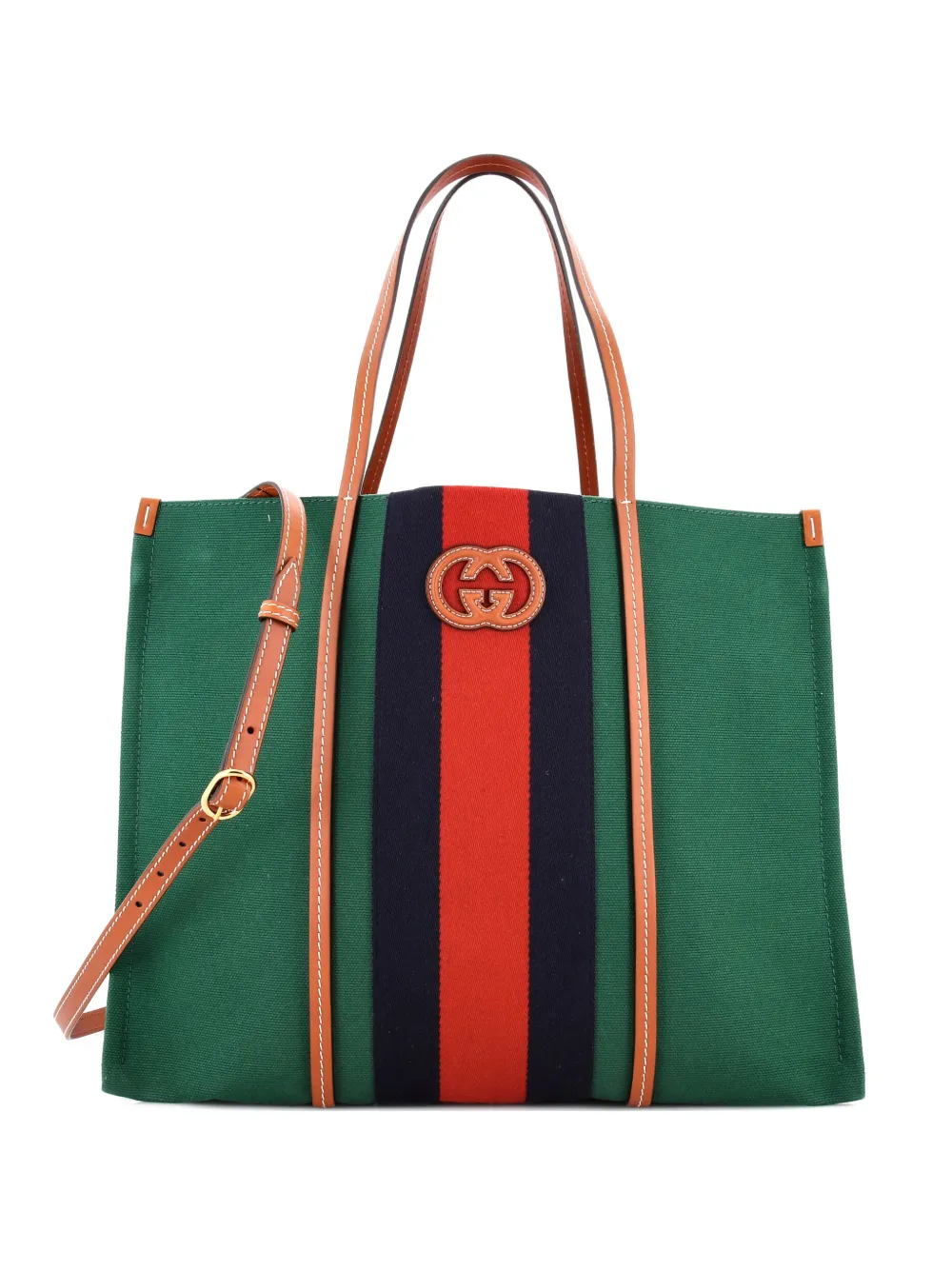 Gucci Pre-Owned Interlocking G Web Canvas Large tote bag | Grün | Image 1