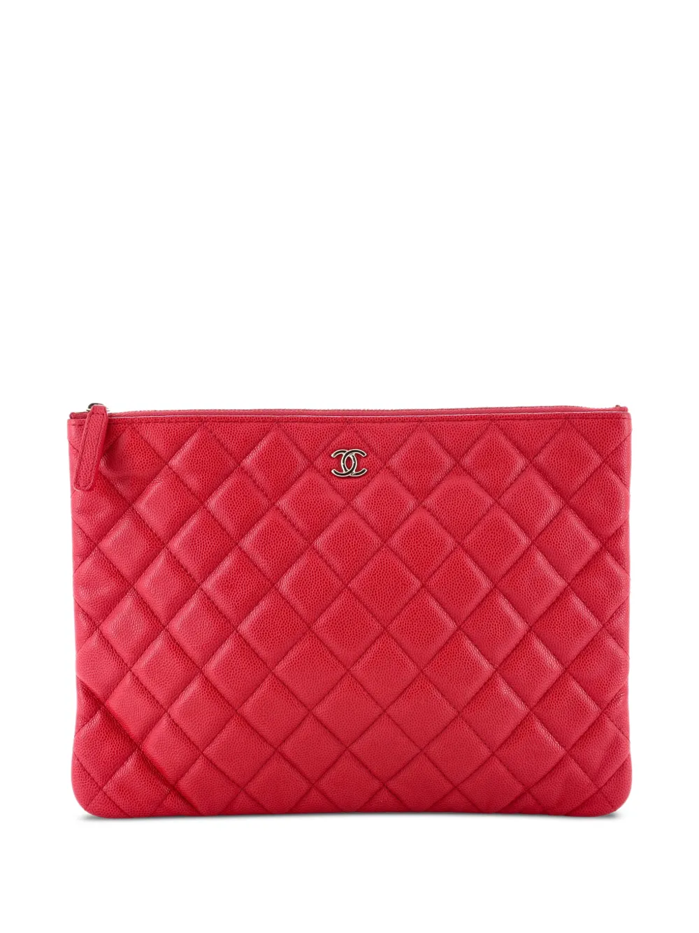 CHANEL Pre-Owned O Case Quilted Caviar Medium clutch bag - Rosa