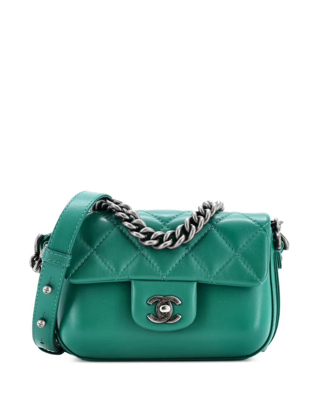 CHANEL Pre-Owned Rock My Flap Bag Quilted Calfskin Mini shoulder bag - Verde