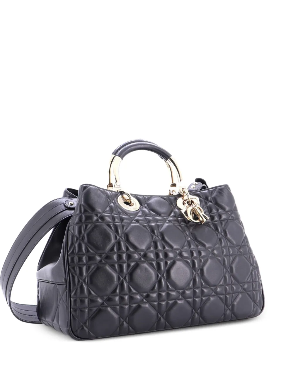 Christian Dior Pre-Owned Borsa tote Lady 95.22 grande in pelle goffrata con motivo Cannage - Nero