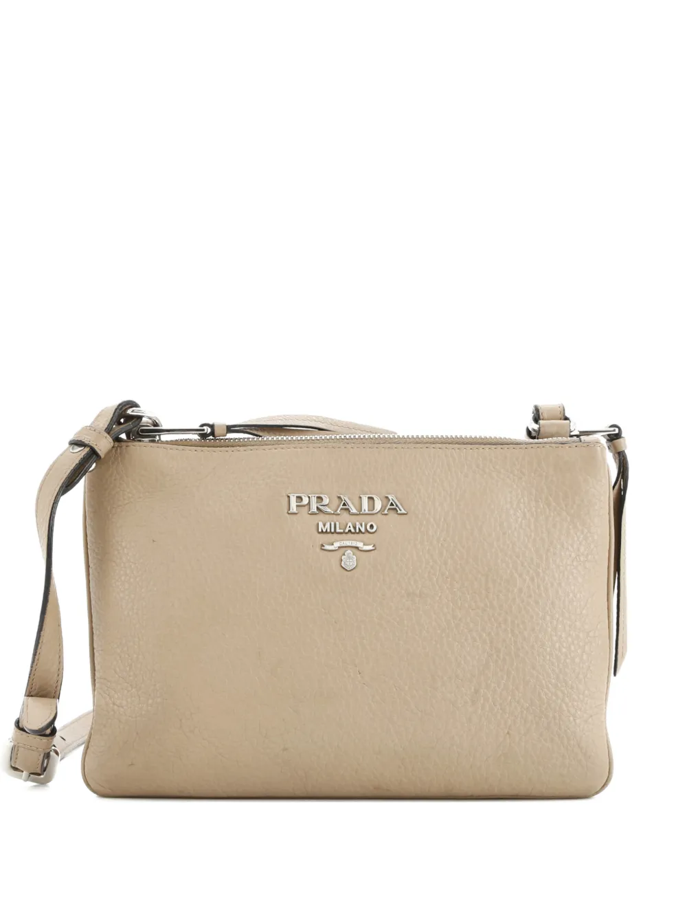 Prada Pre-Owned Double Zip Vitello Daino Small crossbody bag - Toni neutri