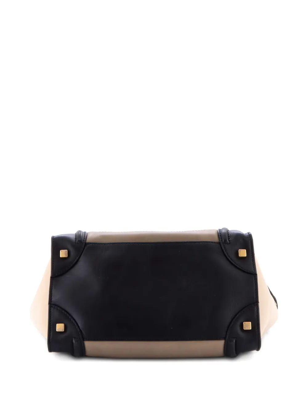 Pre-owned Celine Bicolor Luggage Bag Leather Mini Satchel In Black