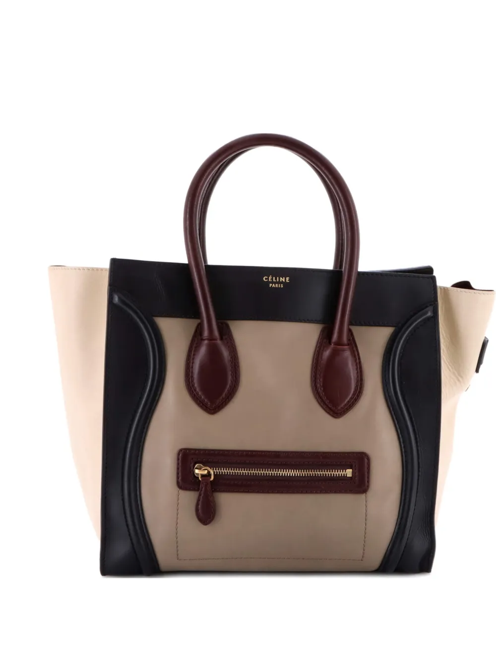 Celine Pre-Owned Bicolor Luggage Bag Leather Mini satchel - Nero