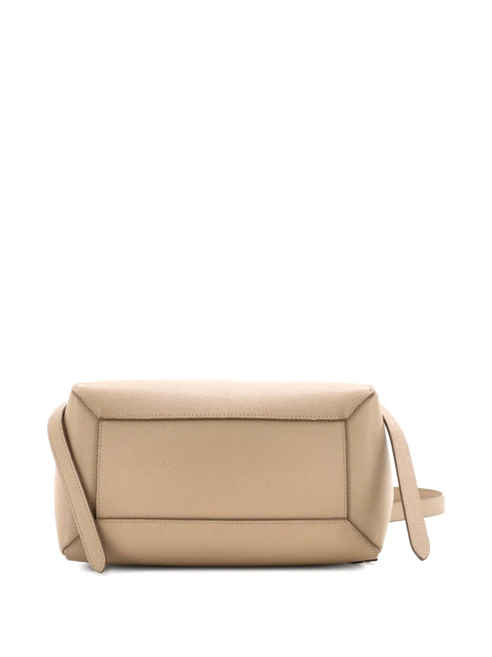 Pre-owned Celine Belt Bag Textured Leather Micro Satchel In Neutral