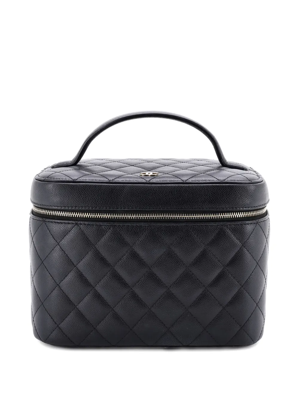 CHANEL Pre-Owned Classic Vanity Case Quilted Caviar Medium pouch - Nero