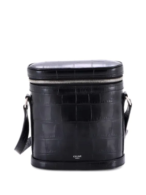 Celine Pre-Owned Vertical Zip Messenger Crocodile Embossed Leather crossbody bag