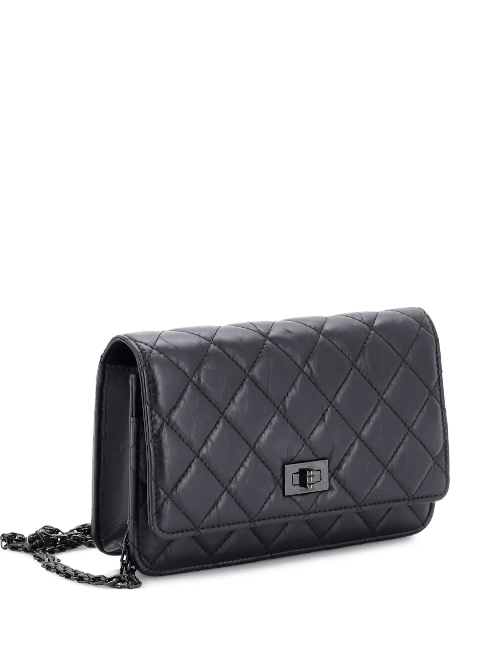 CHANEL Pre-Owned So Black Reissue 2.55 Wallet on Chain Quilted Aged Calfskin crossbody bag - Nero