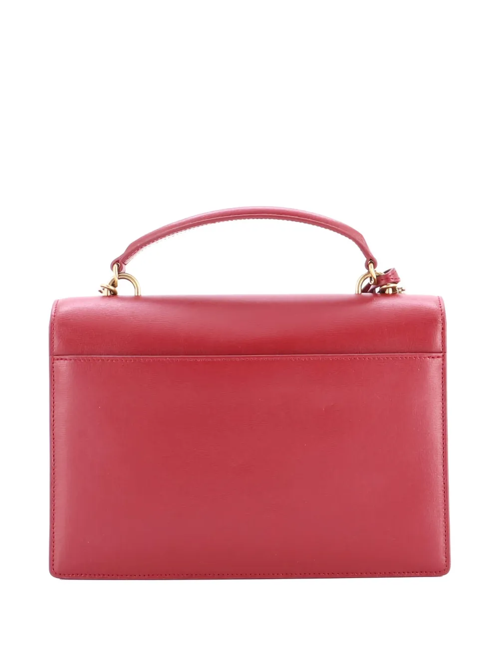 Pre-owned Saint Laurent Sunset Top Handle Leather Medium Shoulder Bag In Red