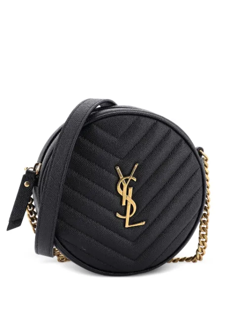 Saint Laurent Pre-Owned Vinyle Round Camera Bag Matelasse Chevron Leather crossbody bag
