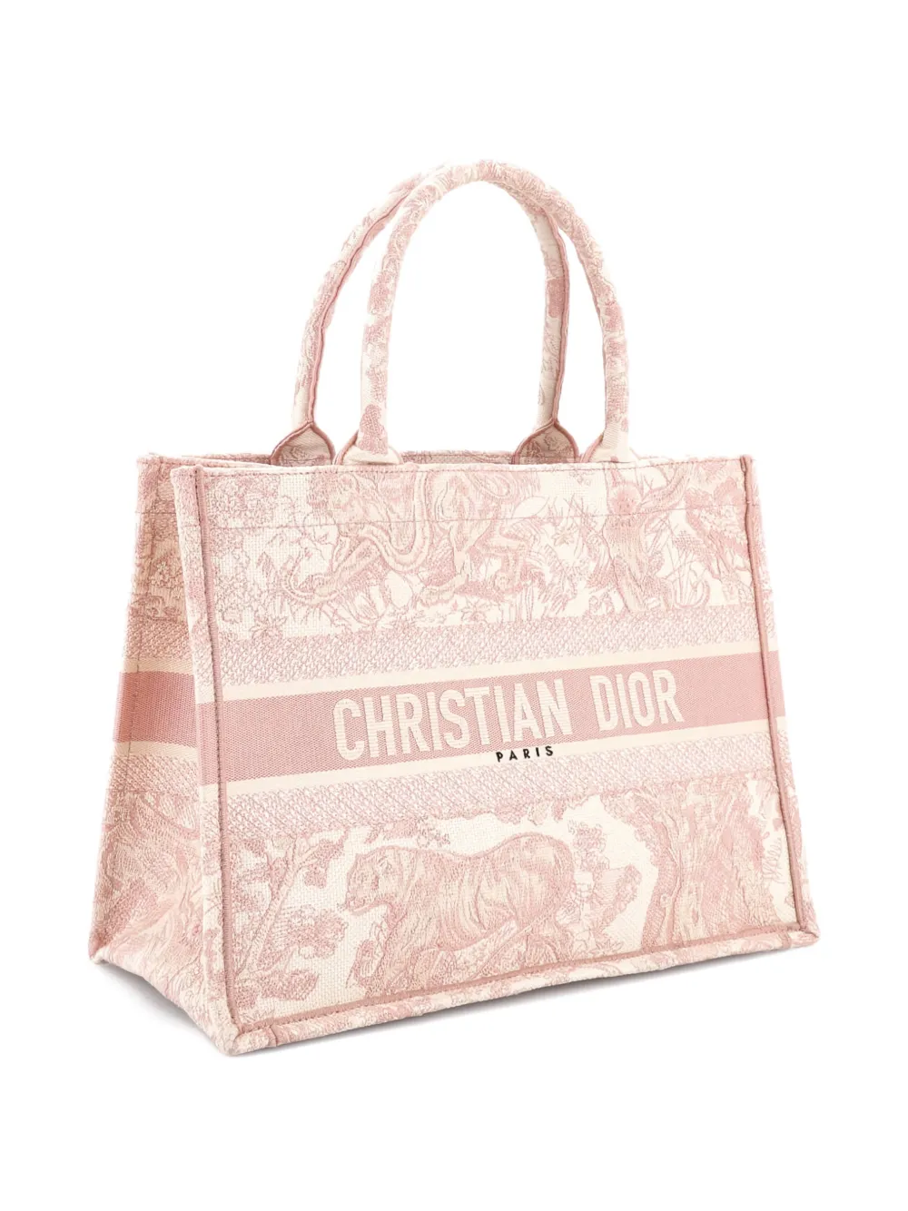 Christian Dior Pre-Owned Book Embroidered Canvas Medium tote bag - Rosa