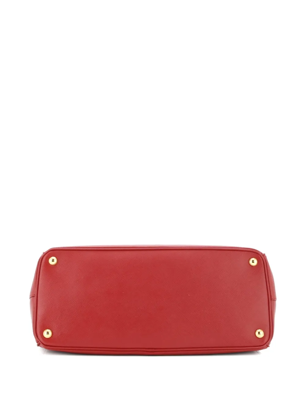 Pre-owned Prada Double Zip Lux Saffiano Leather Large Tote Bag In Red