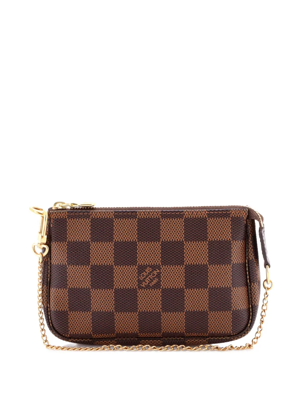 LOUIS VUITTON Pre-owned Pochette Accessoires Damier Mini Clutch Bag In Brown