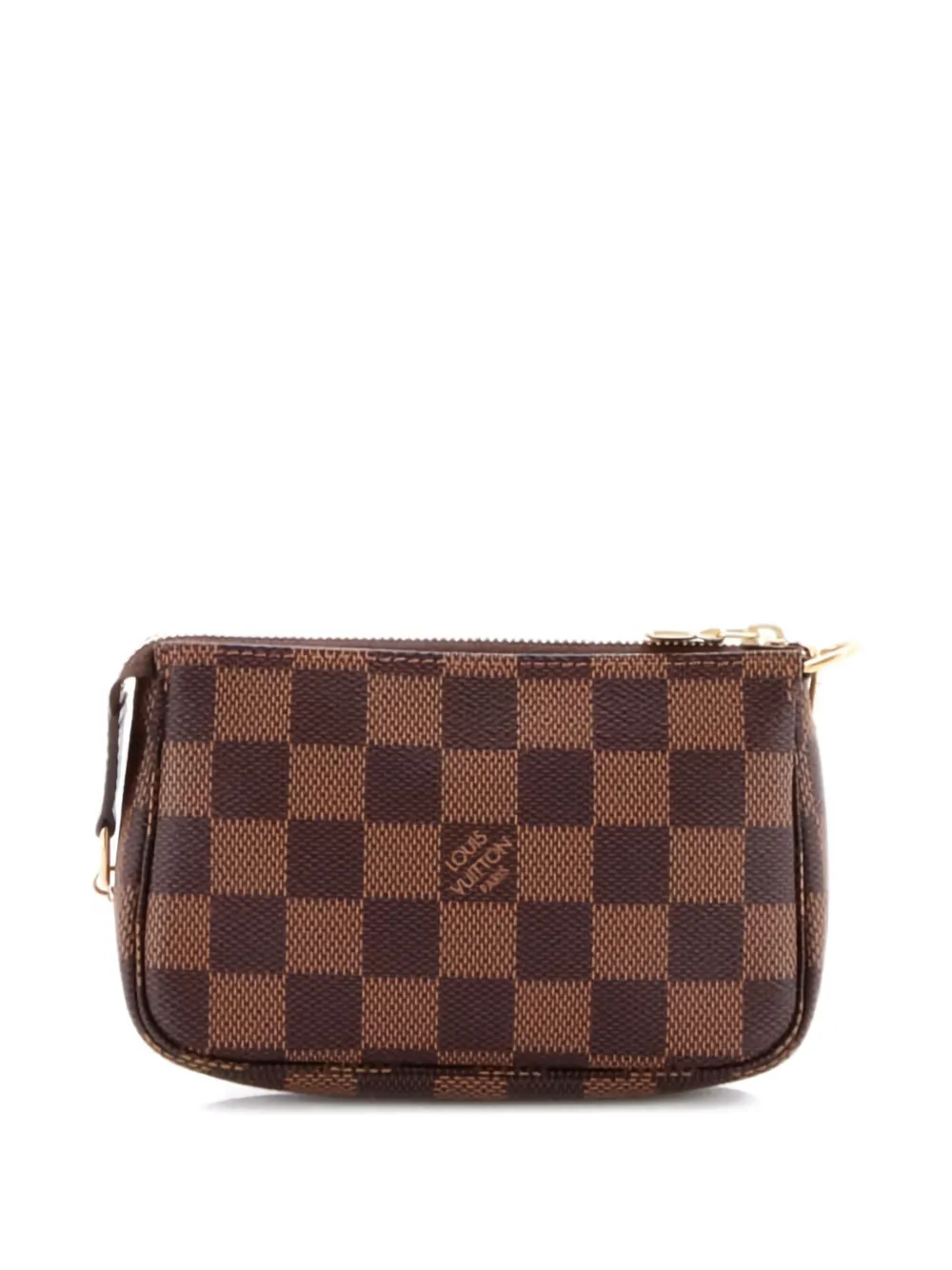 Pre-owned Louis Vuitton Pochette Accessoires Damier Mini Clutch Bag In Brown