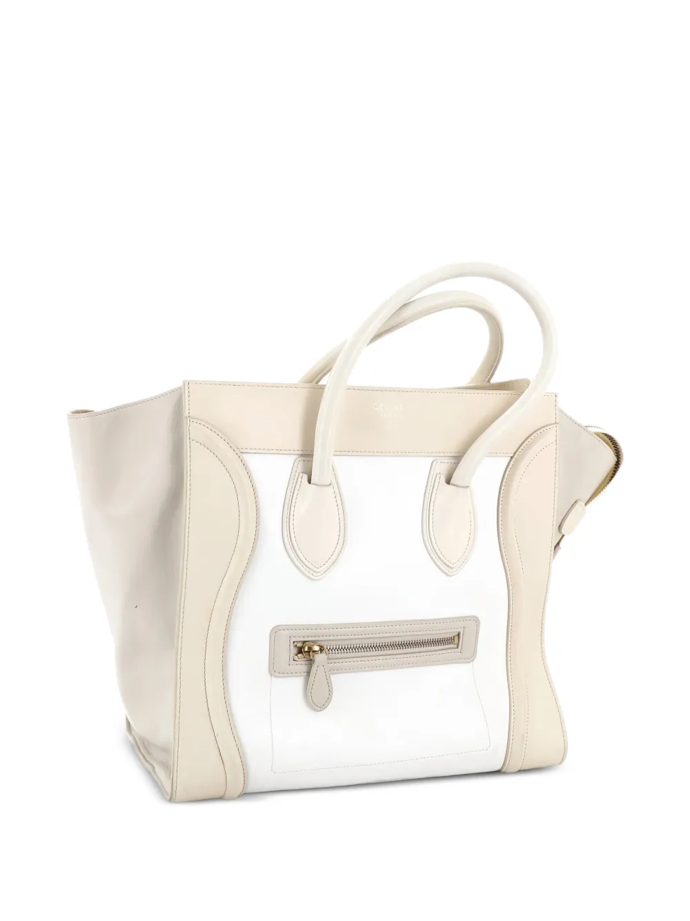 Celine Pre-Owned Bicolor Luggage Bag Leather Mini satchel - Nude