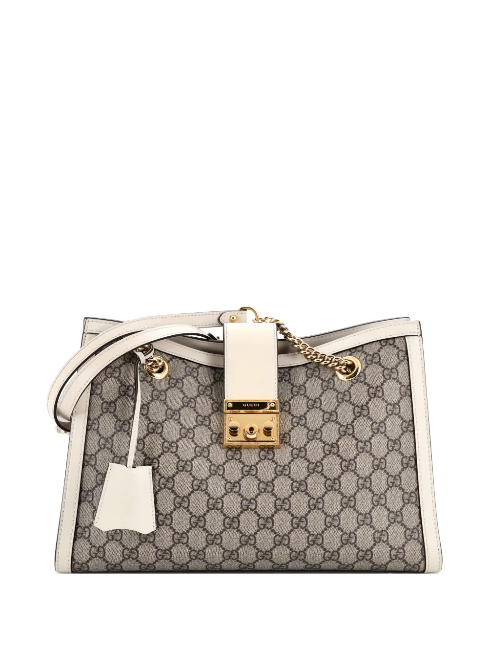 Gucci Pre-Owned Padlock Chain GG Coated Canvas with Leather Medium tote bag | marrón | Image 1