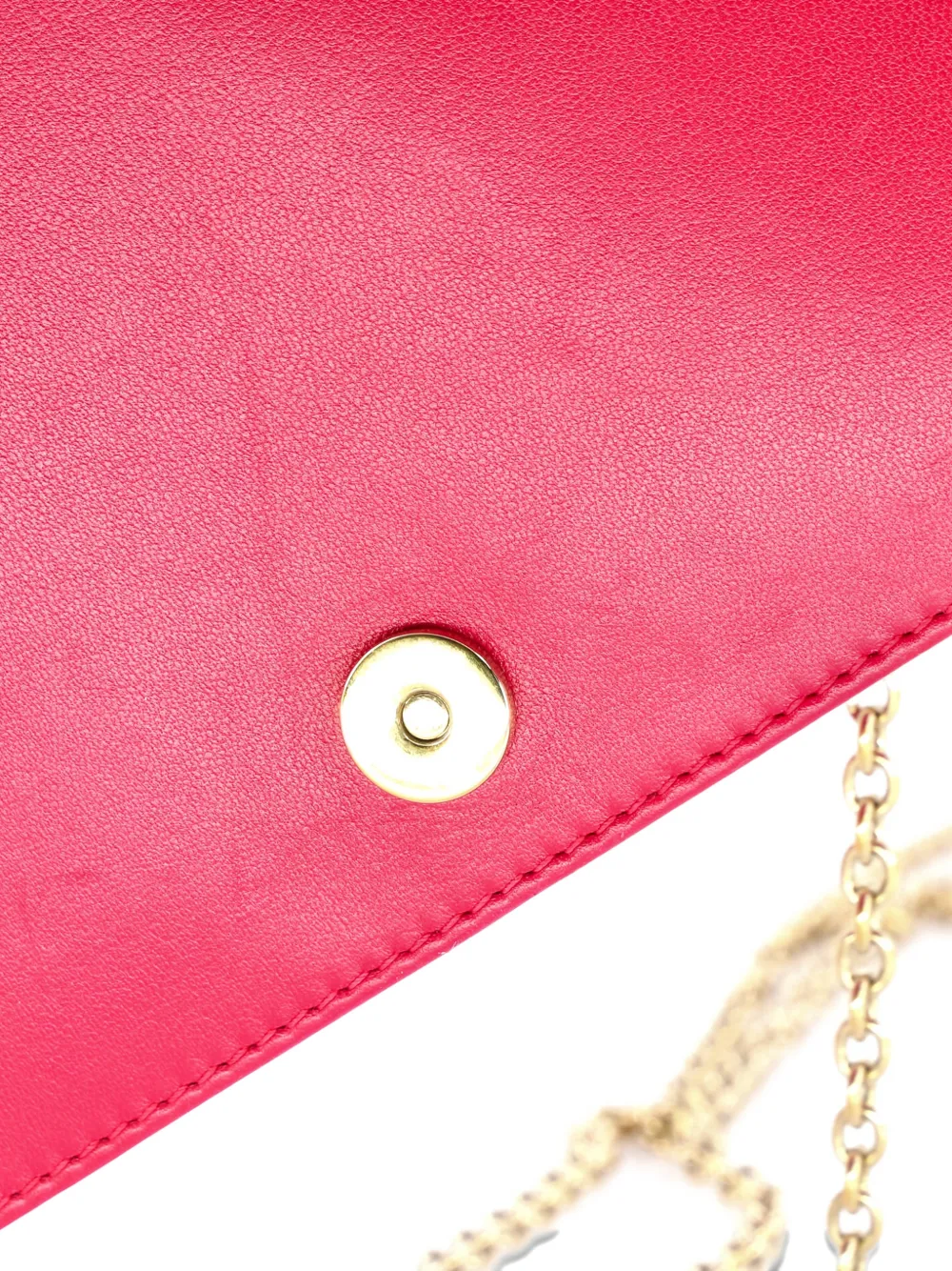 DIOR Pre-owned Lady Convertible Chain Cannage Quilt Leather Long Clutch Bag In Pink