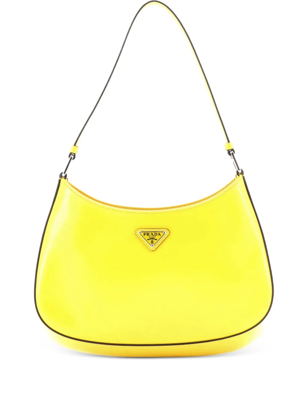 Prada Pre-Owned Cleo Shoulder Bag Spazzolato Leather Medium hobo bag - Giallo