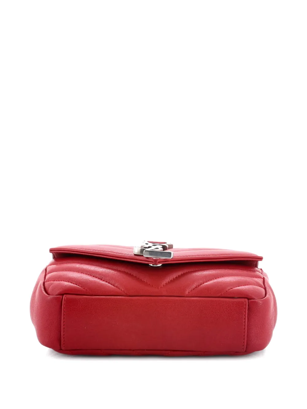 SAINT LAURENT Pre-owned Classic Monogram Matelasse Chevron Leather Baby Crossbody Bag In Red