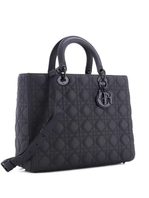 Christian Dior Pre-Owned bolsa satchel Lady Dior grande de piel de becerro capitonada con motivo Cannage ultramate