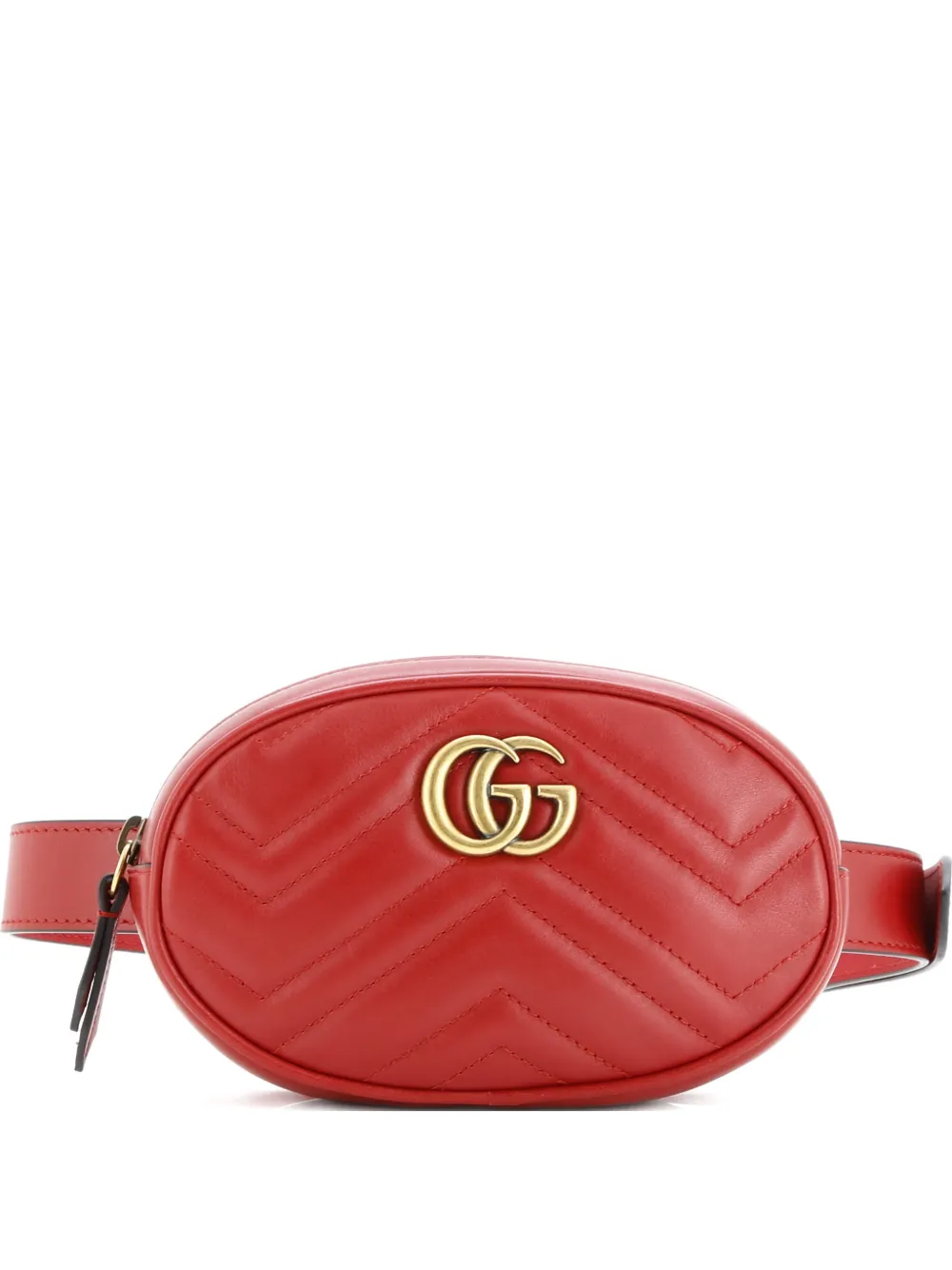 Gucci Pre-Owned GG Marmont Matelasse Leather belt bag - Rosso