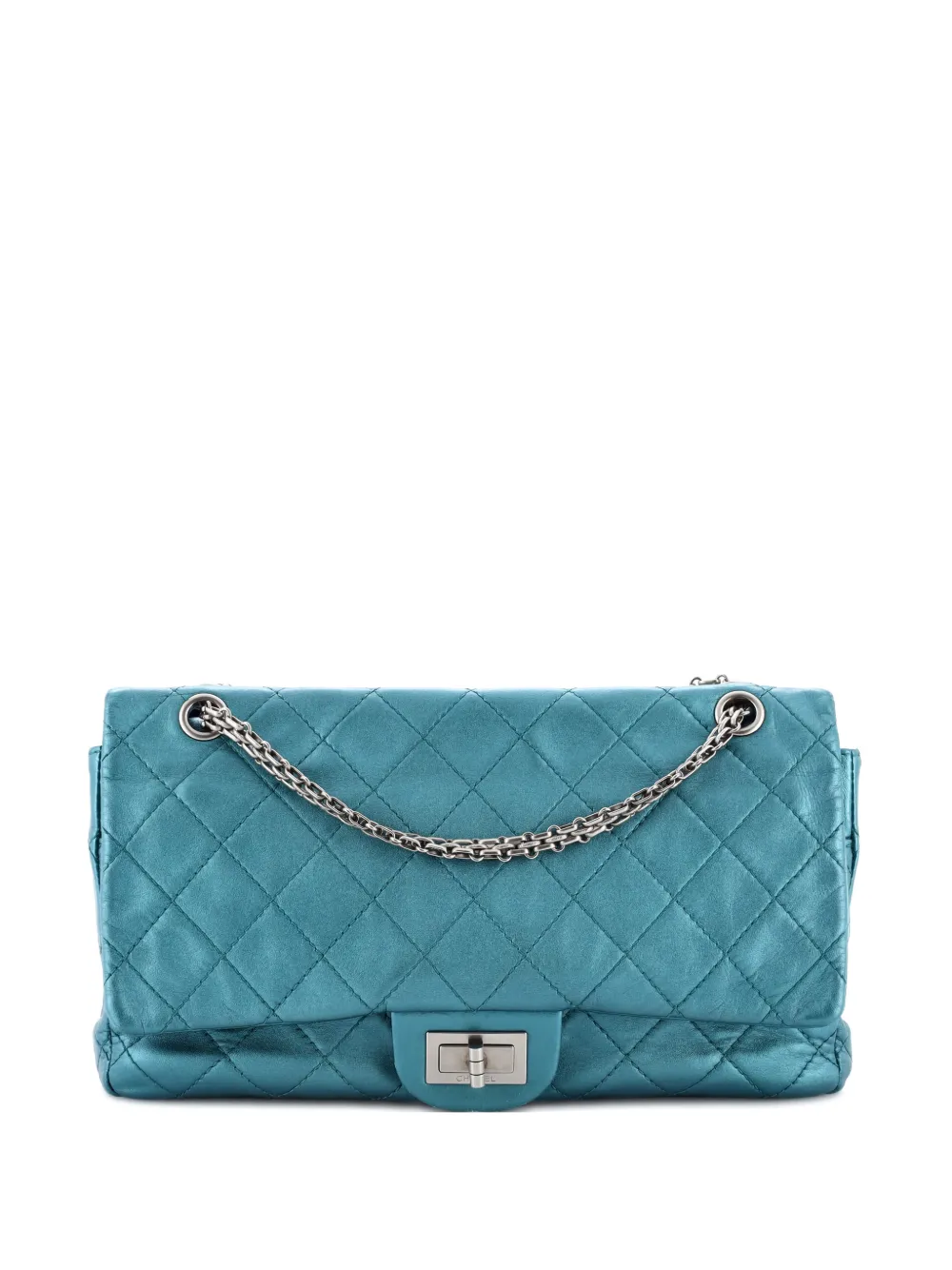 CHANEL Pre-Owned Reissue 2.55 Flap Bag Quilted Metallic Calfskin 227 shoulder bag - Verde
