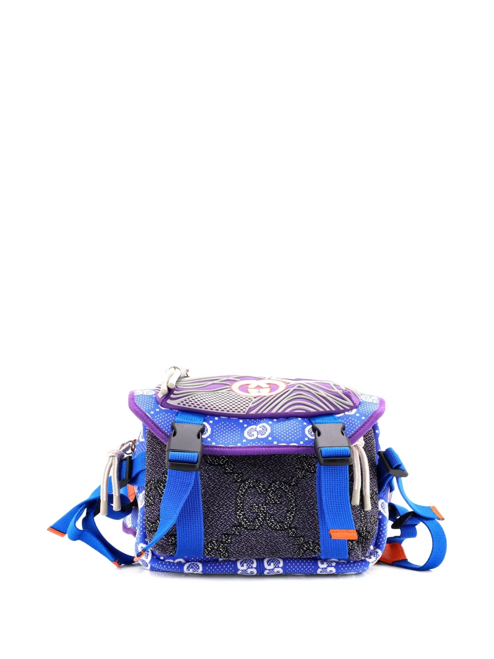 Gucci Pre-Owned Buckle Flap Chest Strap GG Fabric with Rubber backpack | Pre-Owned | Image 2