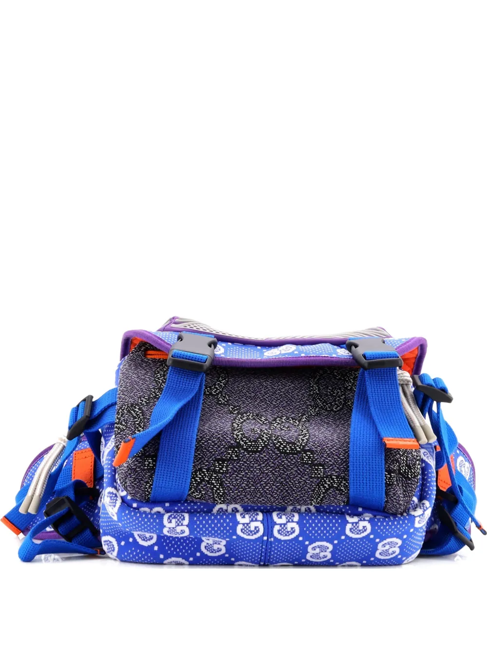 Gucci Pre-Owned Buckle Flap Chest Strap GG Fabric with Rubber backpack | Multicolour | Image 1