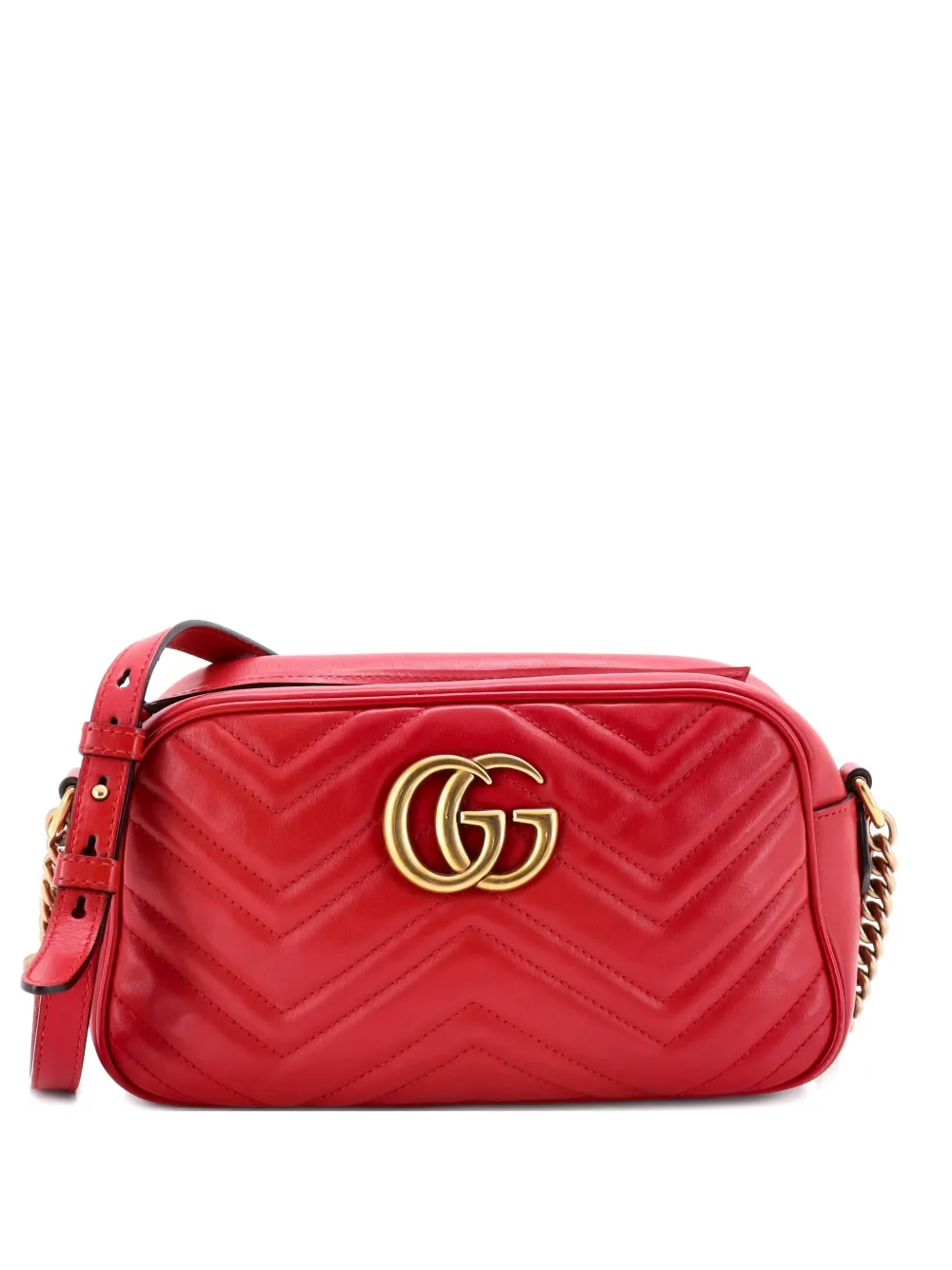 Gucci Pre-Owned Borsa a tracolla GG Marmont piccola in pelle matelassé - Rosso
