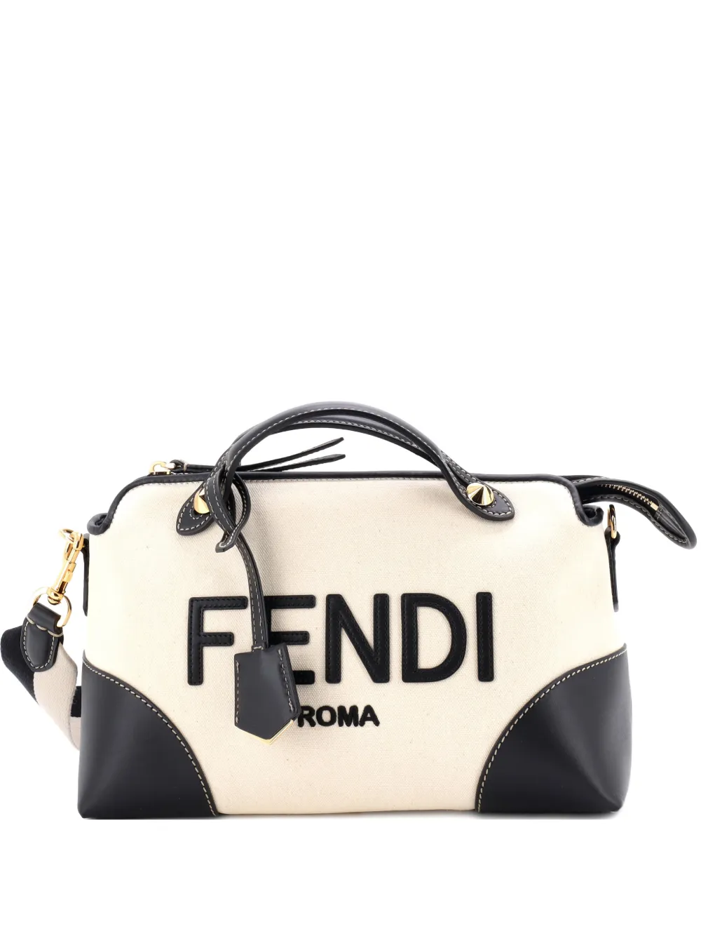 Fendi Pre-Owned Logo By The Way Canvas and Leather Medium satchel | Neutrals | Image 1