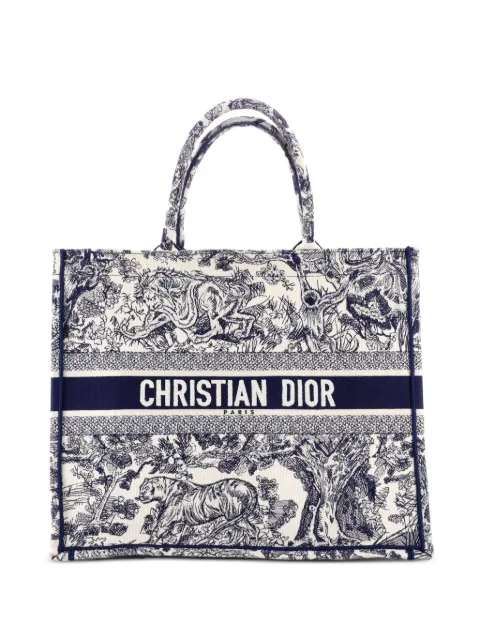 Christian Dior Pre-Owned Book Embroidered Canvas Large tote bag