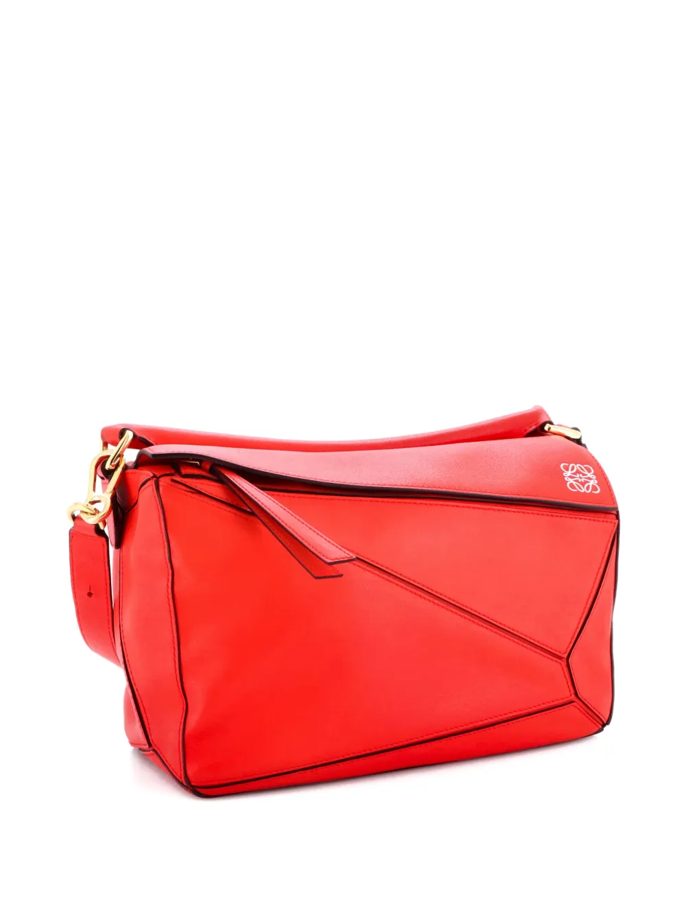 Loewe Pre-Owned Puzzle Bag Leather Medium Shoulder Bag | Red
