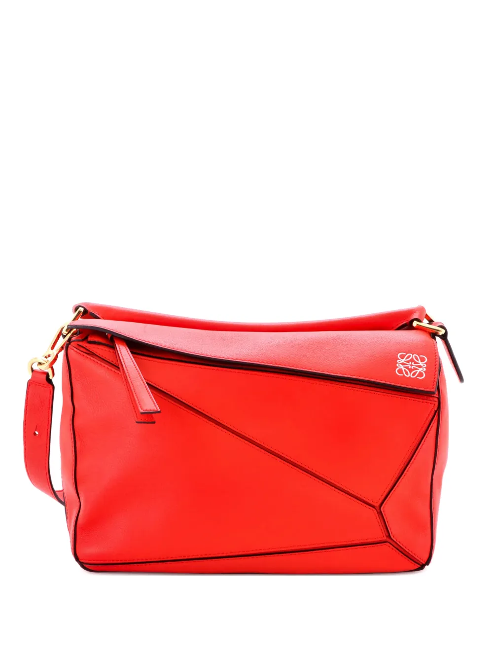 Loewe Pre-Owned Puzzle Bag Leather Medium shoulder bag - Rosso