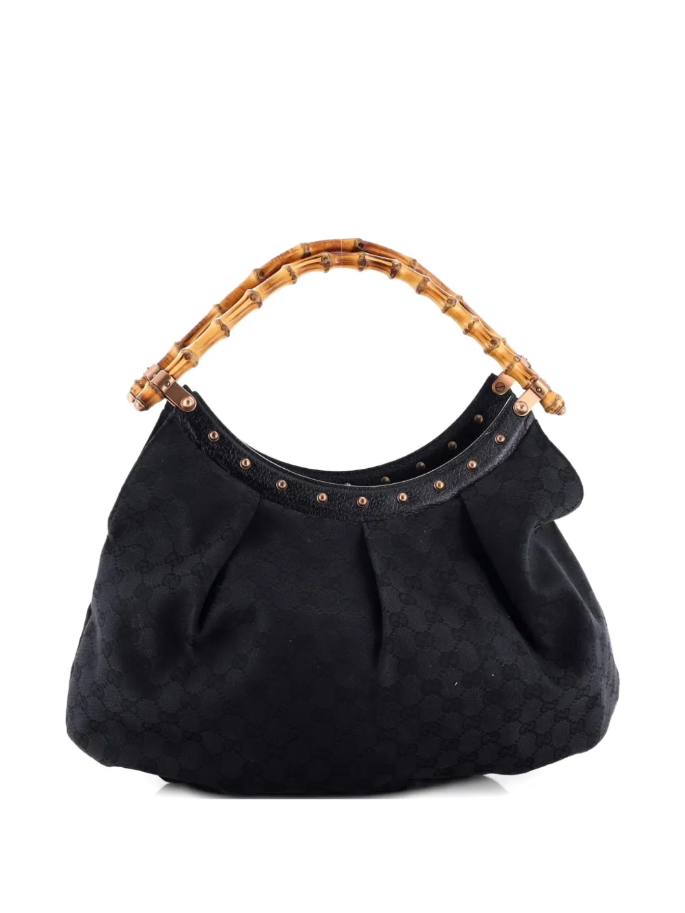 Gucci Pre-Owned Borsa passepartout Vintage Bamboo grande in tela GG - Nero