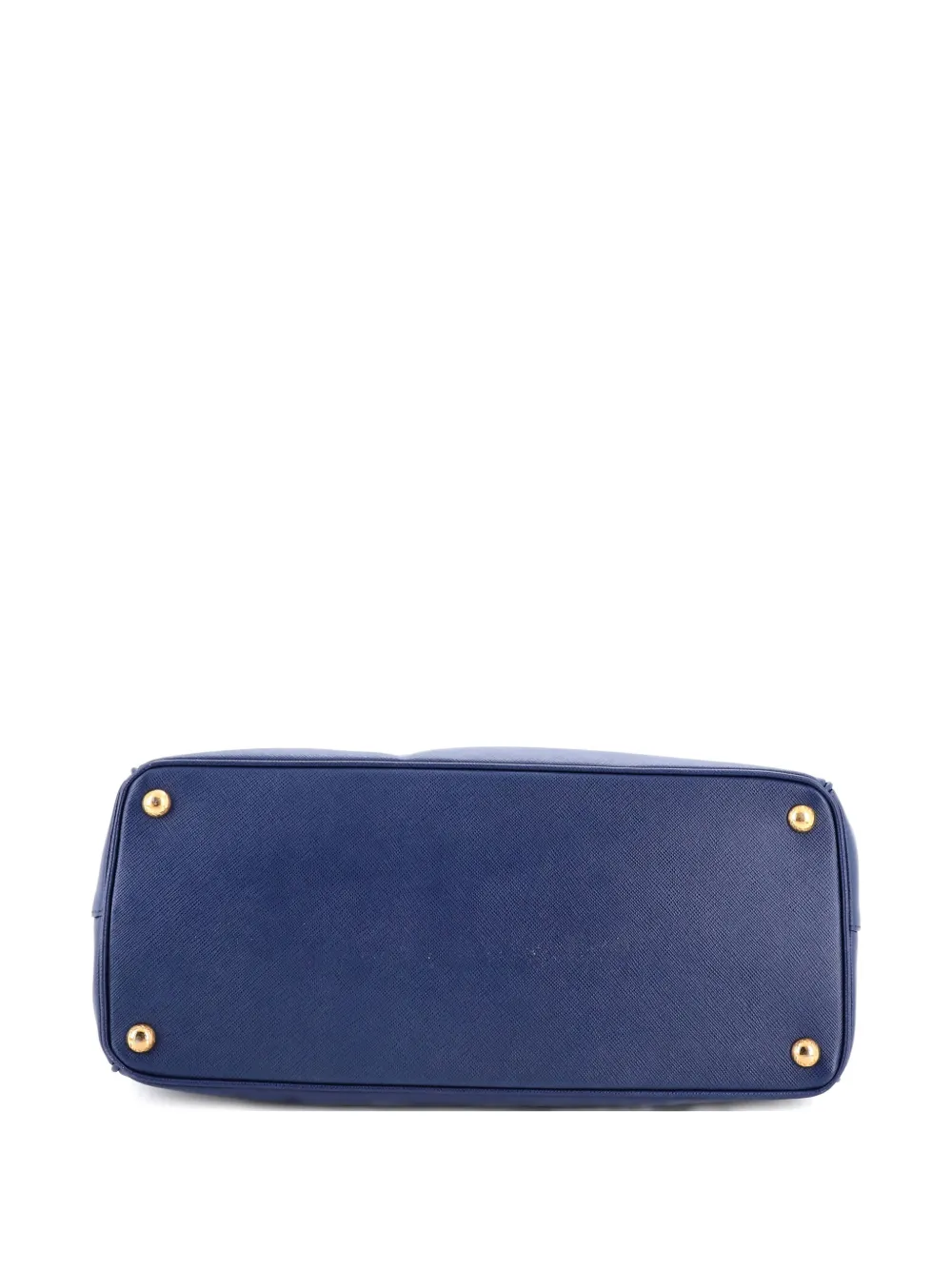 Pre-owned Prada Double Zip Lux Saffiano Leather Large Tote Bag In Blue