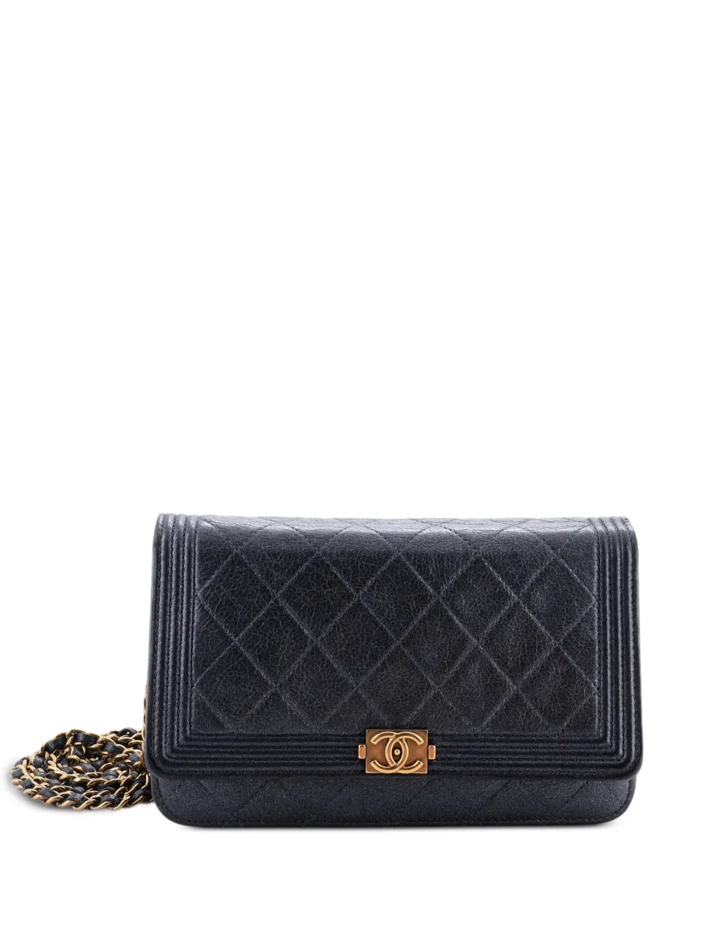 CHANEL Pre-Owned Boy Wallet on Chain Quilted Goatskin crossbody bag - Nero