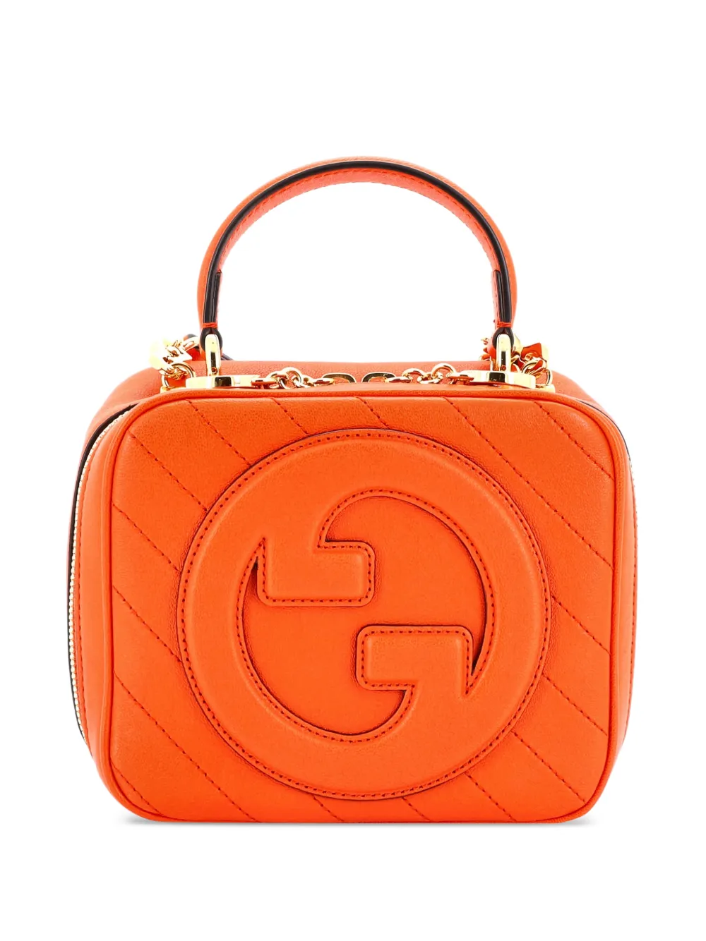 Gucci Pre-Owned Blondie NM Top Handle Shoulder Bag Diagonal Quilted Leather satchel - Arancione
