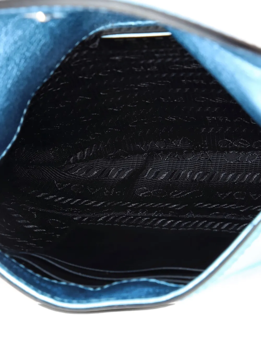 Pre-owned Prada Cleo Flap Spazzolato Leather Mini Shoulder Bag In Blue