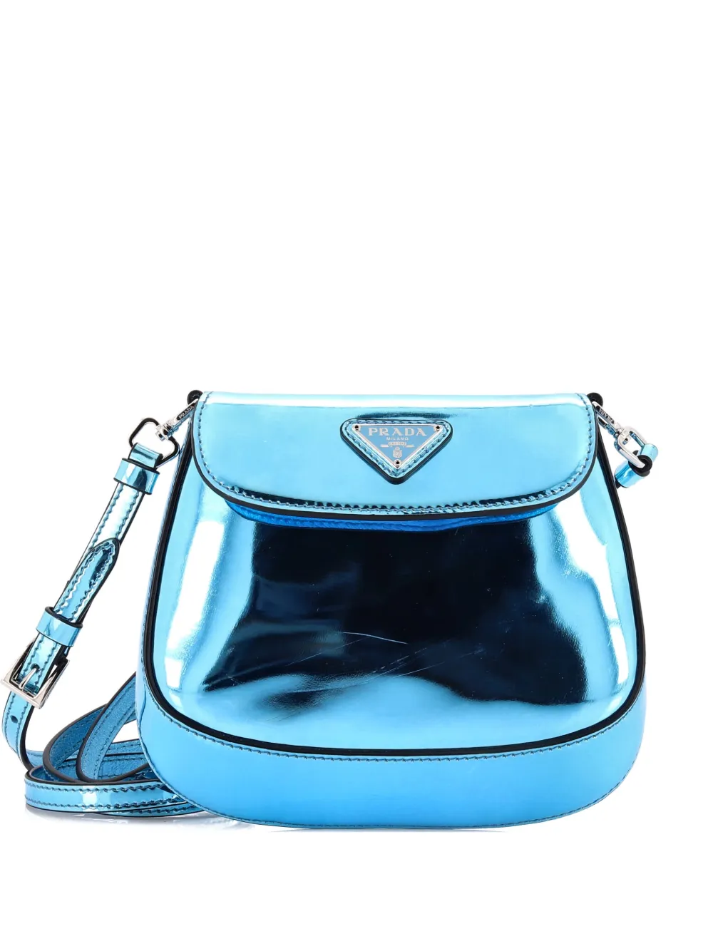 Prada Pre-Owned Cleo Flap Spazzolato Leather Mini shoulder bag - Blu