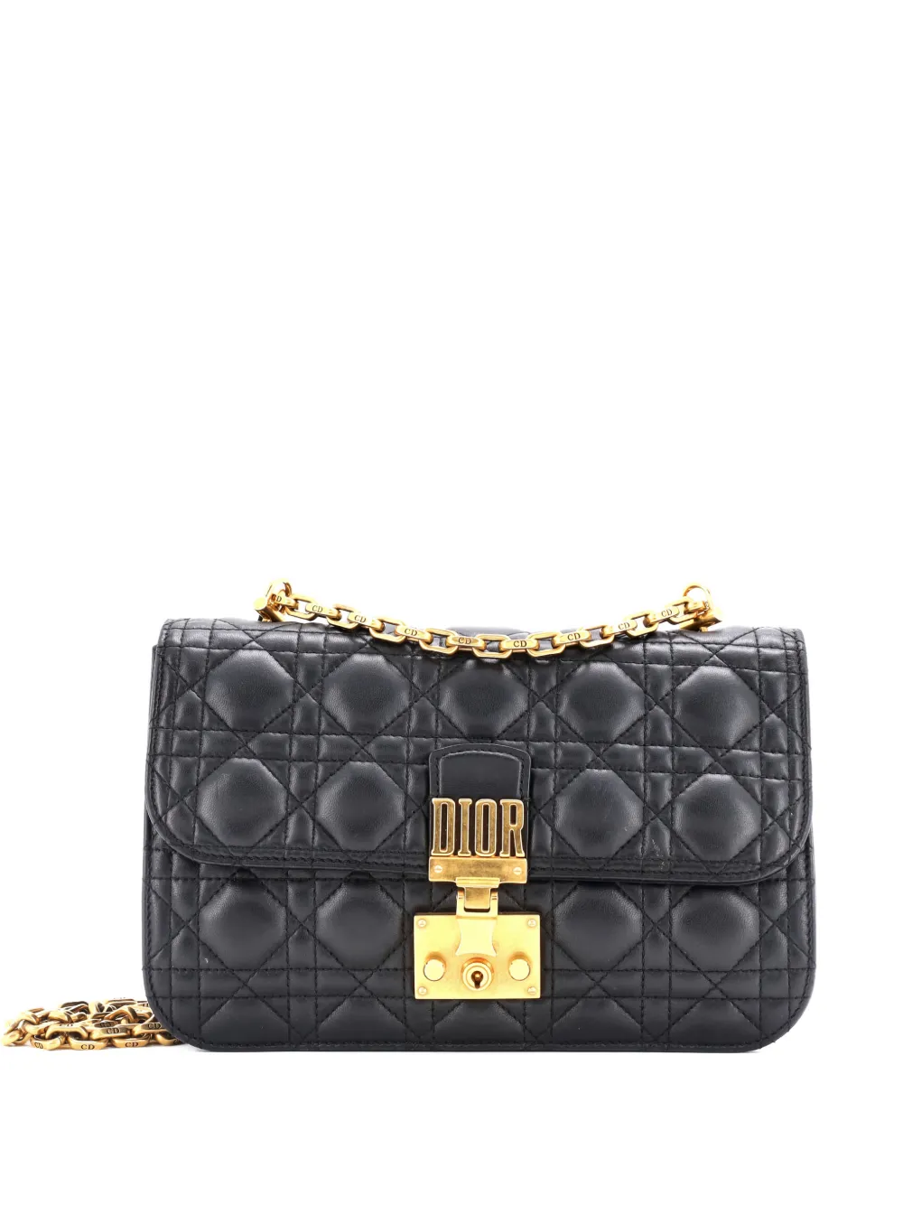 Christian Dior Pre-Owned Dioraddict Flap Bag Cannage Quilt Lambskin Medium shoulder bag - Nero