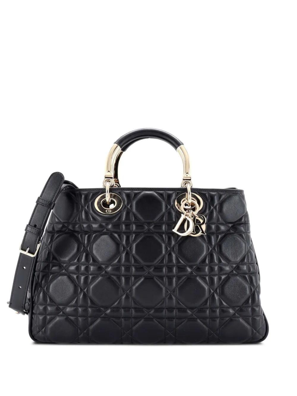 Christian Dior Pre-Owned Lady 95.22 Bag Cannage Embossed Leather Large tote bag | Black | Image 1