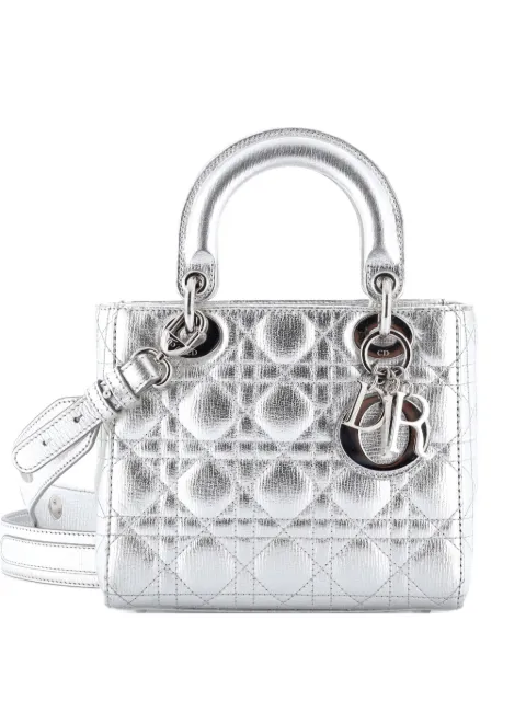 Christian Dior Pre-Owned bolsa de hombro My ABCDior Lady Dior de piel metalizada y capitonada con motivo Cannage