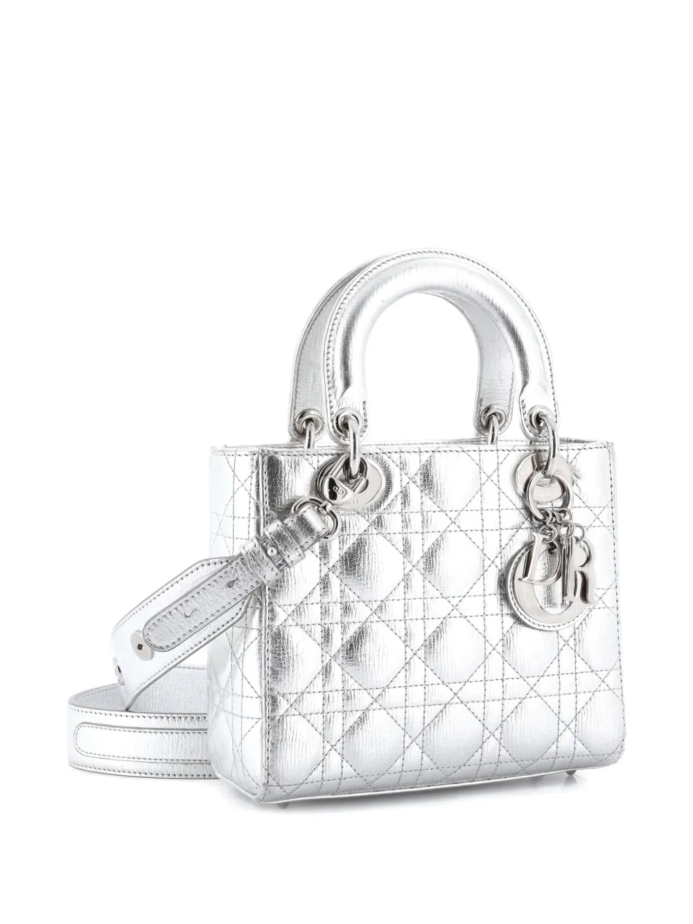 My Abcdior Lady Dior Bag Metallic Cannage Quilt Leather Shoulder Bag